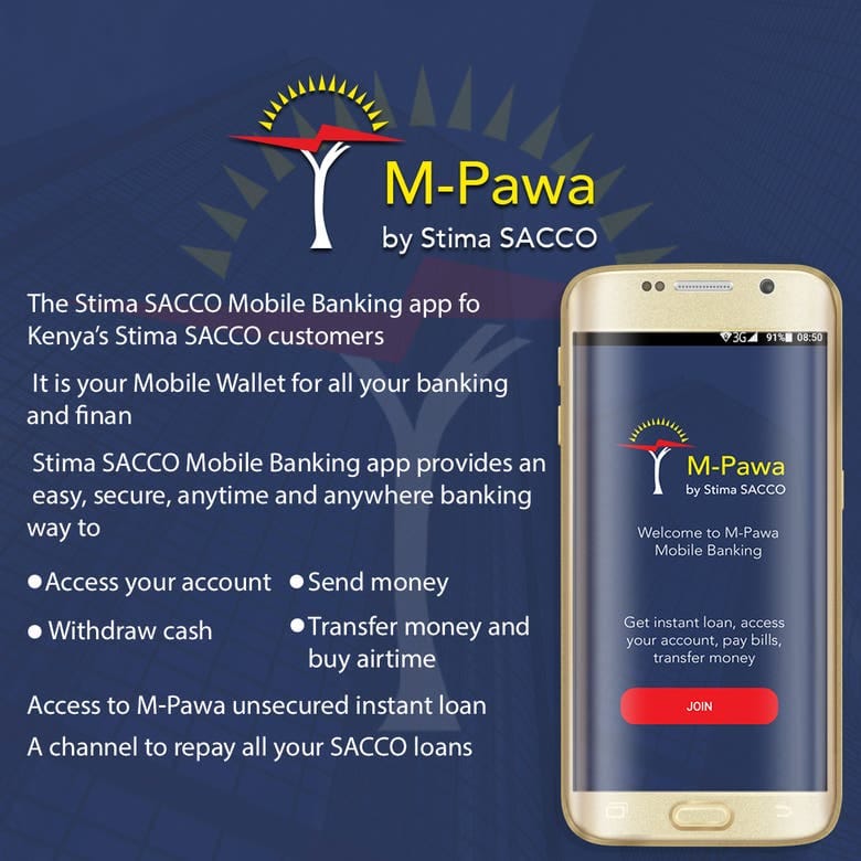 The M-PAWA mobile banking app — anytime, anywhere account access