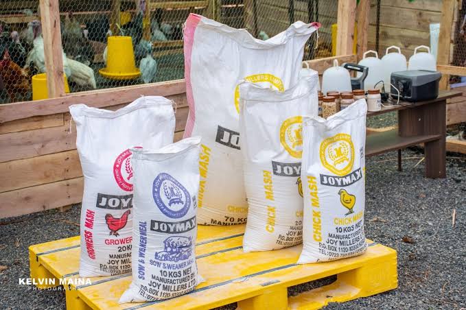 Joymax animal feed range — Chick Mash, Dairy Meal, and more for Kenyan farmers