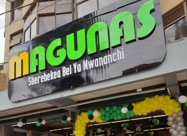 Magunas Supermarket's Thika branch storefront