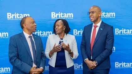 britam ceo tom gitogo chairlady celestine munda and charles njuguna 1.jpg