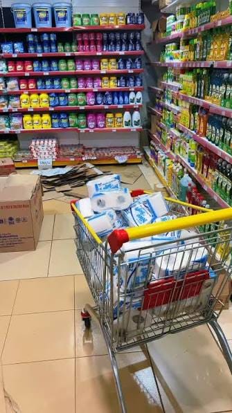 Mathai Supermarket grocery electronics aisles Kenya