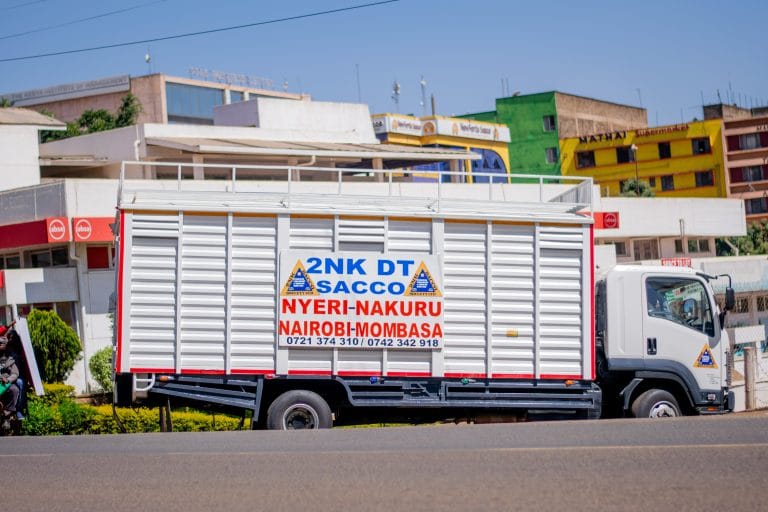 2NK SACCO parcel office or booking counter at a town branch/Truck
